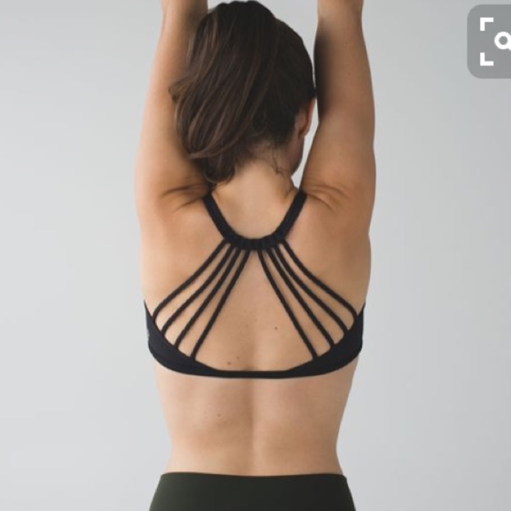 Lulu lemon lighten up black sports bra